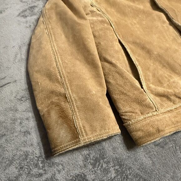 Wilsons Leather Men’s M. Julian Suede Leather Jacket Tan Khaki Size XL - Picture 4 of 9
